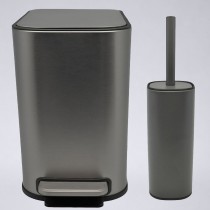 ΣΕΤ ΚΑΔΟΣ ΜΠΑΝΙΟΥ FINGERPRINT RESISTANCE ΜΕ ΠΕΝΤΑΛ SOFT CLOSE SL9291 ΓΚΡΙ 5LT 
