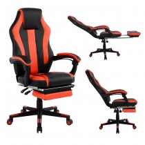 ΚΑΡΕΚΛΑ ΓΡΑΦΕΙΟΥ GAMING FB91064.01 ΜΑΥΡΟ ΚΟΚΚΙΝΟ & ΥΠΟΠΟΔΙΟ 72x76,5x123,5 cm