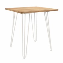 ΤΡΑΠΕΖΙ ΜΕΤΑΛΛΙΚΟ MILK WHITE ΚΑΙ ΦΥΣΙΚO ΞΥΛΟ FB90605.21 70x70x76