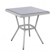 ΤΡΑΠΕΖΙ ΑΛΟΥΜΙΝΙΟΥ 70X70X76 BAMBOO FB95568.02 ΜΑΥΡΟ ΜΕ ΓΥΑΛΙ