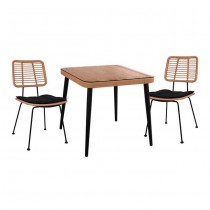 ΣΕΤ 3ΤΜΧ WICKER ΜΕ ΤΡΑΠΕΖΙ 80X80Χ78Υ ΜΠΕΖ & ΜΑΥΡΟ ΧΡΩΜΑ FB910485