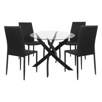 ΣΕΤ 5ΤΜΧ ΤΡΑΠΕΖΙ 42,5x50x92 cm & ΚΑΡΕΚΛΕΣ ΣΕ ΜΑΥΡΟ ΧΡΩΜΑ FB911073