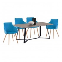 ΣΕΤ 5TMX ΤΡΑΠΕΖΙ MDF 160x90 ΜΕ ΠΟΛΥΘΡΟΝΑΚΙΑ ΒΕΛΟΥΔΙΝΑ IVY TΙΡΚΟΥΑΖ FB911255
