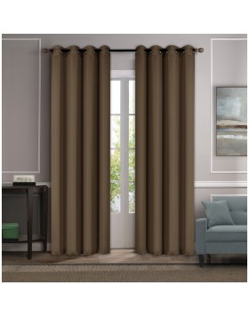 Κουρτίνα Blackout  Καφέ 140x270 με Τρουκ - Import Hellas