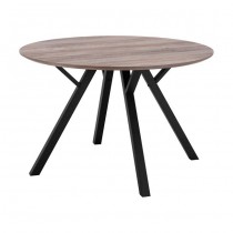 ΤΡΑΠΕΖΙ ΜΕ MDF ΕΠΙΦΑΝΕΙΑ OLD BEECH & ΜΕΤΑΛΛΙΚΑ ΠΟΔΙΑ FB98718.02 Φ120x76Y εκ.
