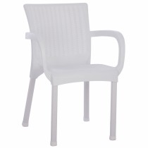 ΠΟΛΥΘΡΟΝΑ ΠΟΛΥΠΡΟΠΥΛΕΝΙΟΥ RATTAN ΠΟΔΙ ALU FB95591.01 ΧΡΩΜΑ ΛΕΥΚΟ 60x60x82 cm