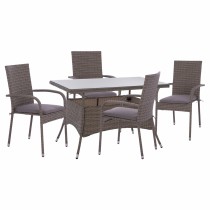 ΤΡΑΠΕΖΙ ΜΕΤΑΛΛΙΚΟ RATTAN ΜΠΕΖ ΚΑΦΕ FB95507.02 150x90x75 εκ.