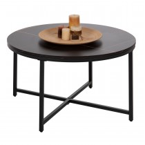ΤΡΑΠΕΖΙ ΣΑΛΟΝΙΟΥ FB99420.03 BLACK MARBLE ΜΕΛΑΜΙΝΗ-ΜΑΥΡΗ ΜΕΤΑΛΛΙΚΗ ΒΑΣΗ Φ80x48,5Yεκ.